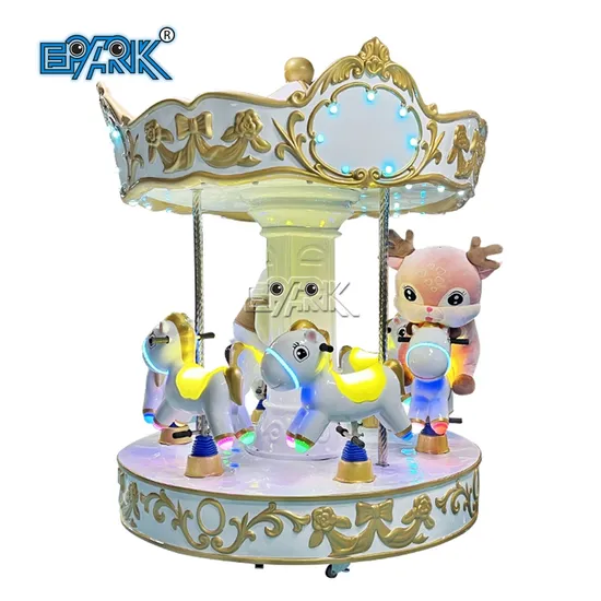 Manège pour enfants 6 personnes Carrousel des anges Carrousel musical pour enfants de couleur blanche